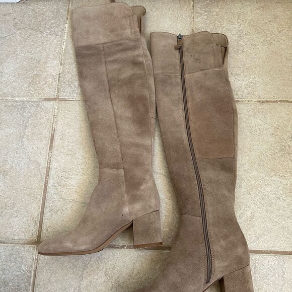 FRANCO SARTO Kerri Over The Knee Bootsbeige tan real leather suede size 5 - Picture 9 of 10